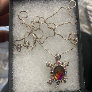 Multicolor Turtle Pendant Necklace